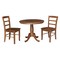 International Concepts 36 in. Round Extension Dining Table with Leaf and 2 Madrid LadderBack Chairs - 3 Piece Dining Set K42-36RXT-C2-2 - alternate 3
